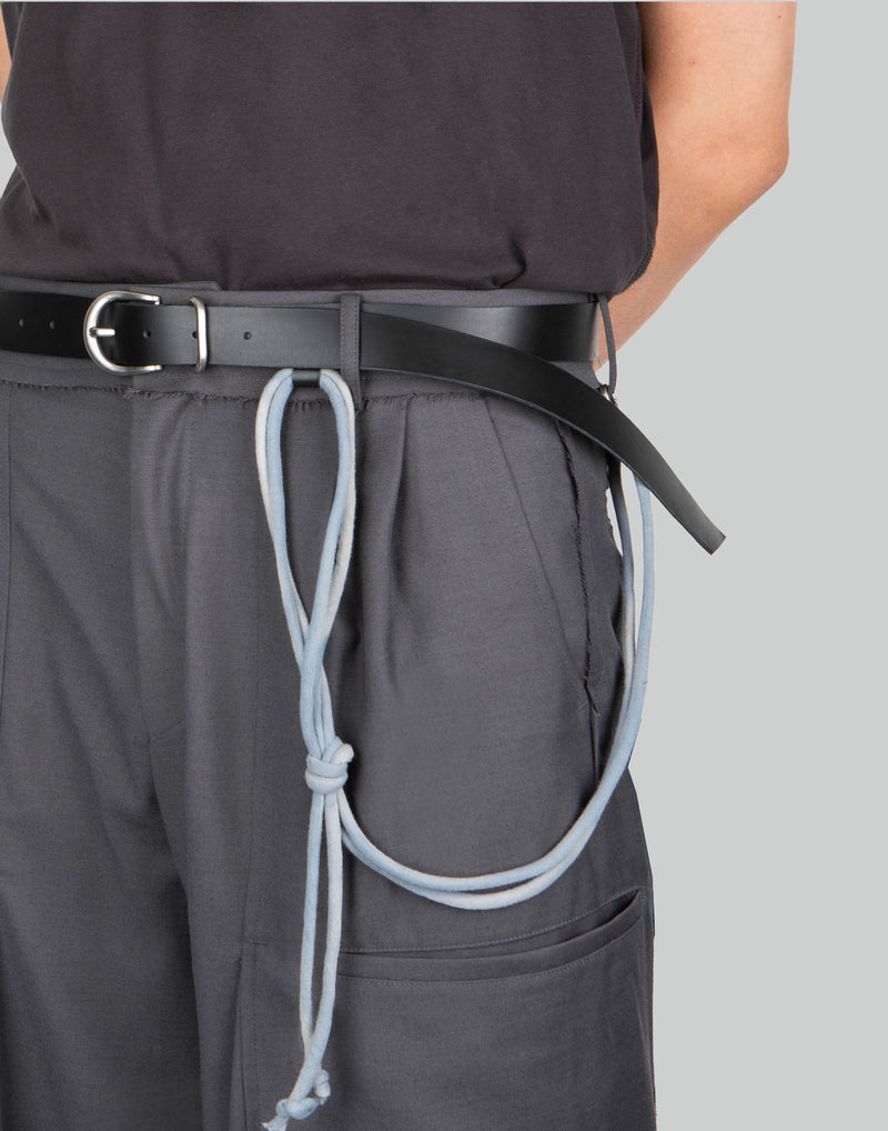 JiyongKim - SUN-BLEACHED STRING DETAILED LEATHER BELT - 082plus