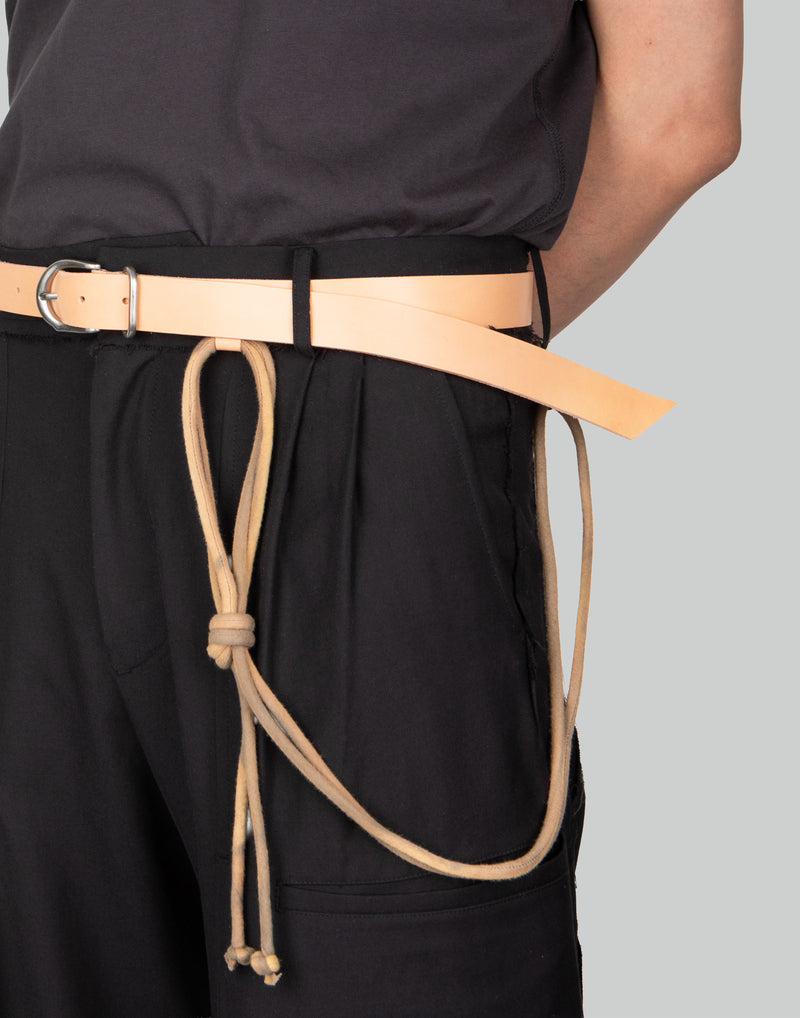 JiyongKim - SUN-BLEACHED STRING DETAILED LEATHER BELT - 082plus