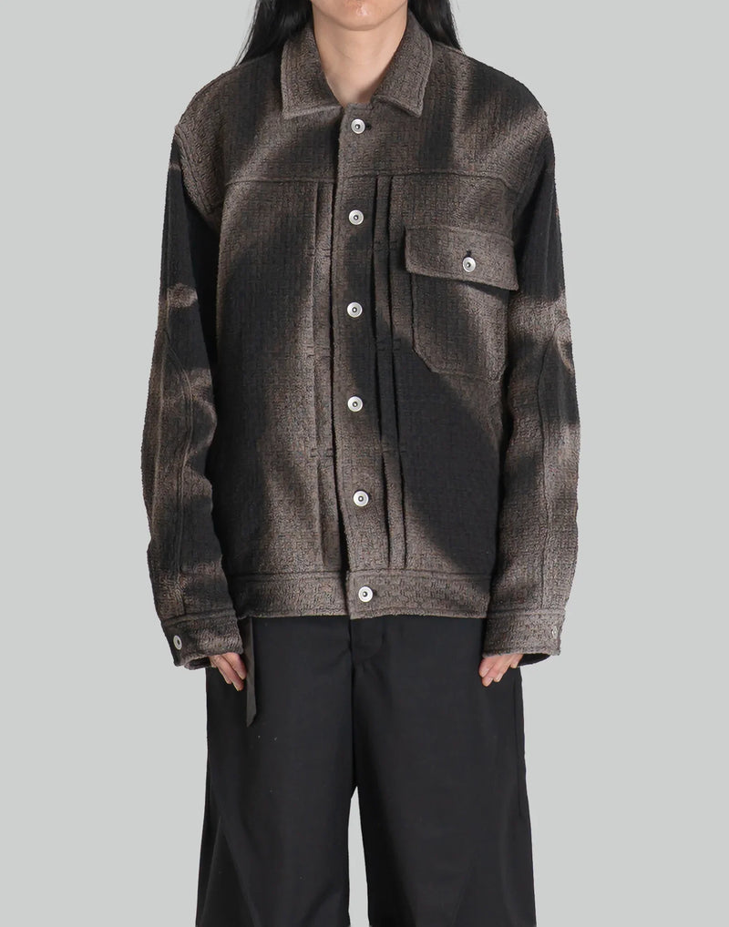 JiyongKim - SUN-BLEACHED TWEED TRUCKER JACKET - 082plus