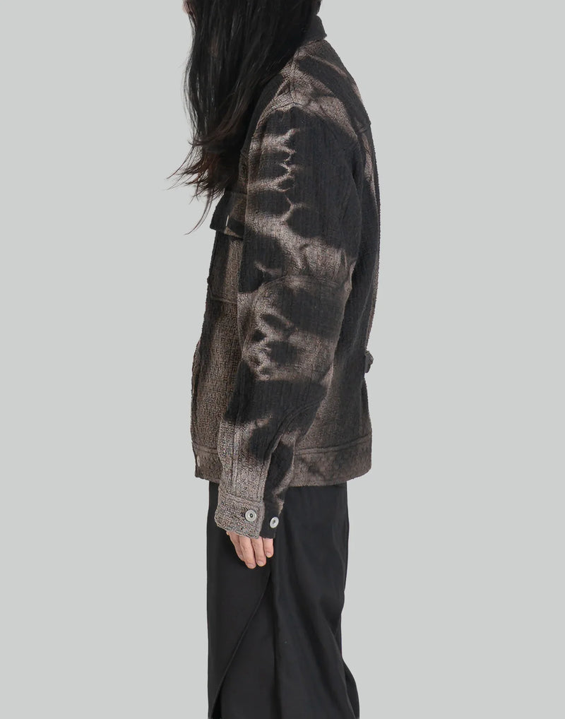 JiyongKim - SUN-BLEACHED TWEED TRUCKER JACKET - 082plus