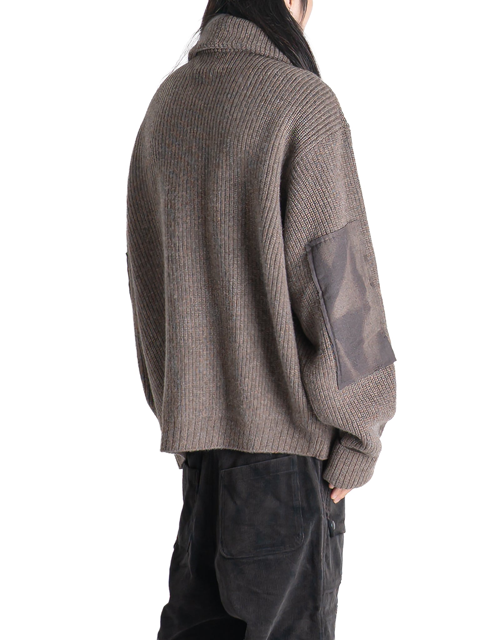JiyongKim - SUN-BLEACHED WIDE COLLAR KNIT CARDIGAN - 082plus
