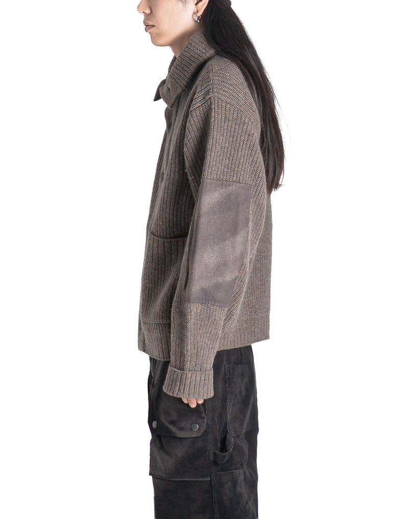 JiyongKim - SUN-BLEACHED WIDE COLLAR KNIT CARDIGAN - 082plus
