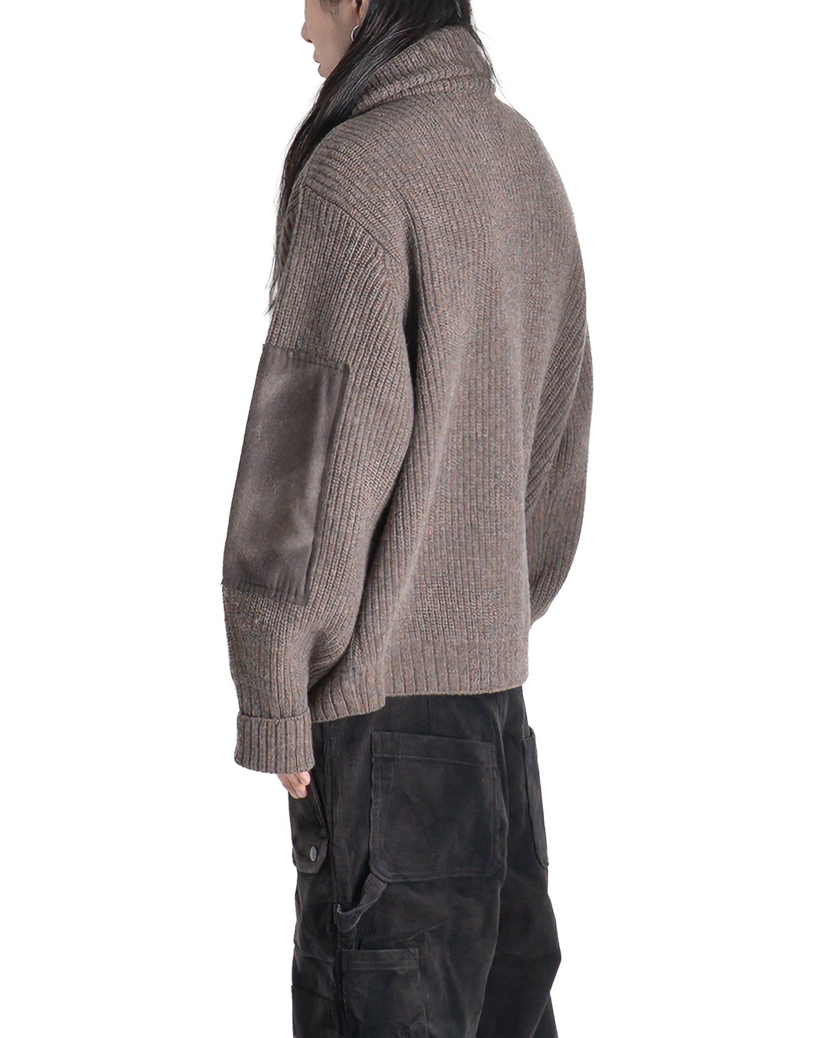 JiyongKim - SUN-BLEACHED WIDE COLLAR KNIT CARDIGAN - 082plus