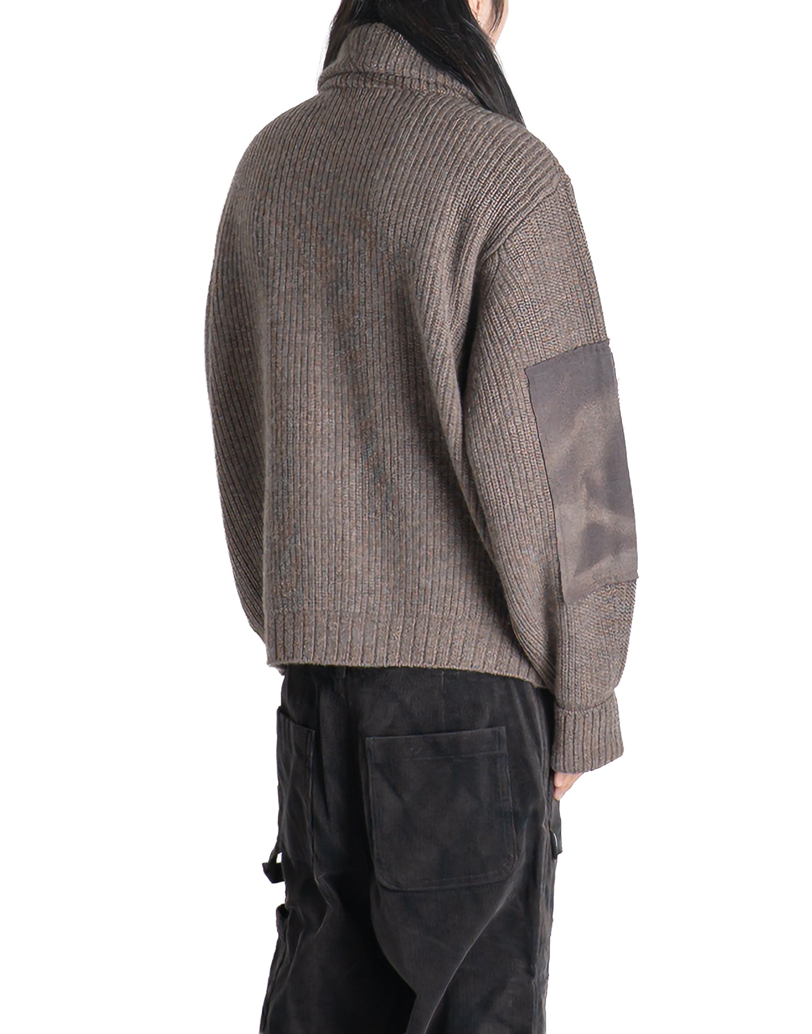 JiyongKim - SUN-BLEACHED WIDE COLLAR KNIT CARDIGAN - 082plus
