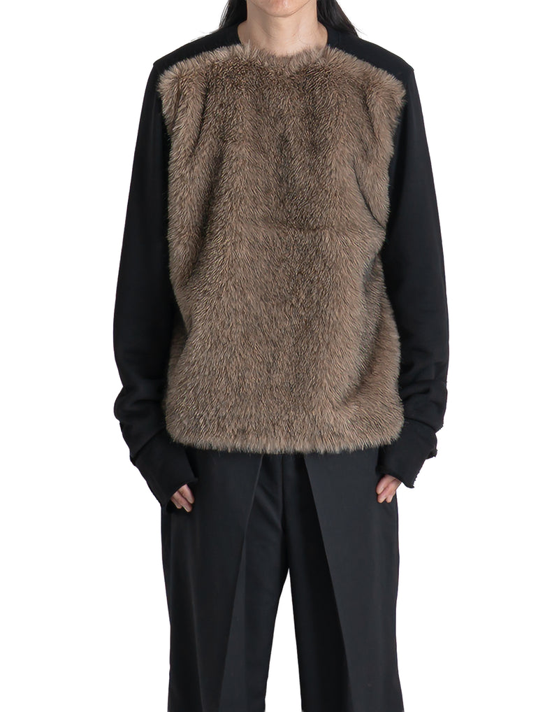 SWEAT PULLOVER WITH FUR