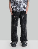 99%IS- Side Ripped Flower Washed Denim [Hand Made Custom] - 082plus