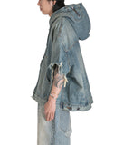 DINGYUN ZHANG - TN1 SHORT-SLEEVE DENIM HOODIE - 082plus