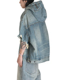 DINGYUN ZHANG - TN1 SHORT-SLEEVE DENIM HOODIE - 082plus