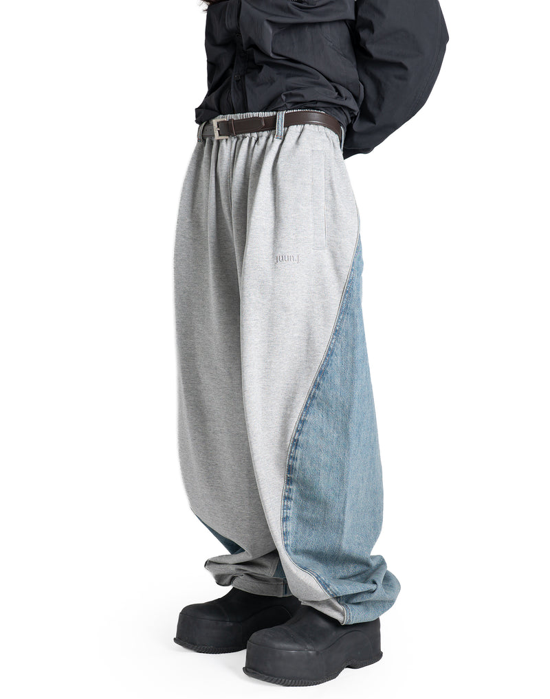 Juun.J - JERSEY DENIM HYBRID TROUSERS - 082plus
