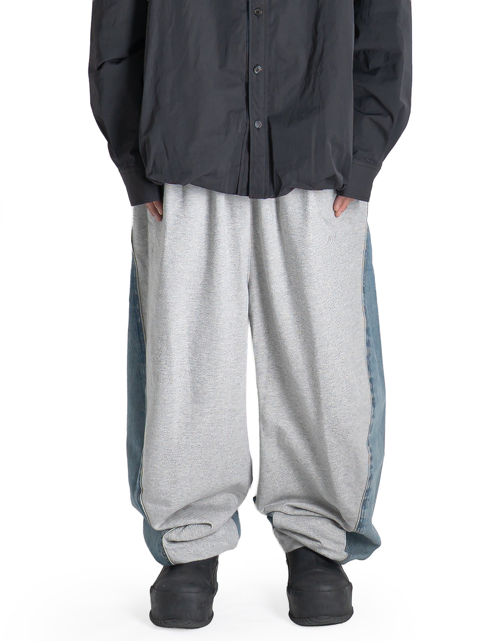 Juun.J - JERSEY DENIM HYBRID TROUSERS - 082plus