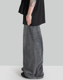 WASHED DENIM SUPER WIDE PANTS