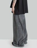 WASHED DENIM SUPER WIDE PANTS - 082plus