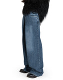 WASHED DENIM WIDE PANTS