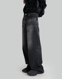 WASHED DENIM WIDE PANTS - 082plus