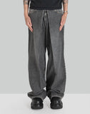 WASHED DENIM WIDE PANTS - 082plus