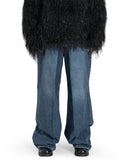 WASHED DENIM WIDE PANTS