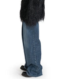 WASHED DENIM WIDE PANTS