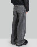 WASHED DENIM WIDE PANTS