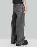 WASHED DENIM WIDE PANTS - 082plus