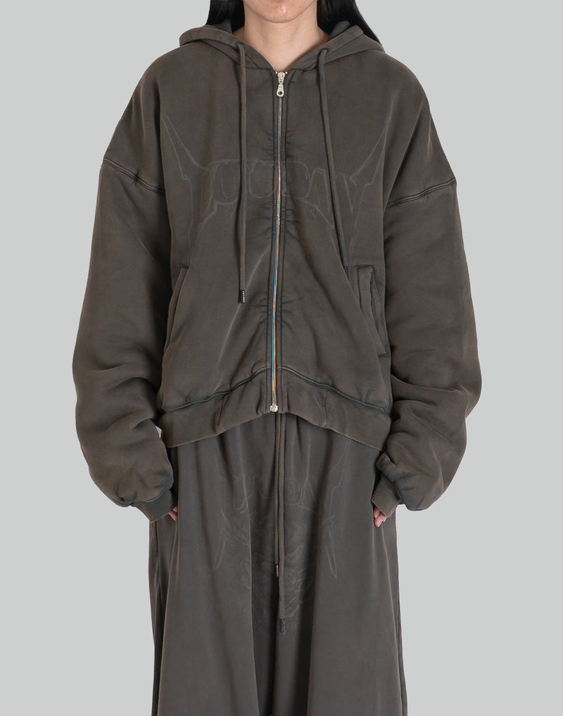 WASHED OUT ZIP UP HOODIE