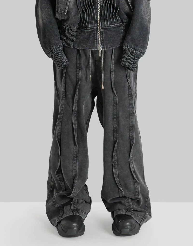 FENG CHEN WANG - WASHED SEAMING SWEATPANTS - 082plus