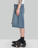 Charles Jeffrey LOVERBOY - WIDE DENIM SHORTS WITH CROCHET TRUMPET - 082plus