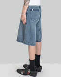 Charles Jeffrey LOVERBOY - WIDE DENIM SHORTS WITH CROCHET TRUMPET - 082plus