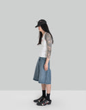 Charles Jeffrey LOVERBOY - WIDE DENIM SHORTS WITH CROCHET TRUMPET - 082plus
