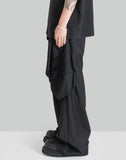 WIDE LEG BELTED DRAPE TROUSERS