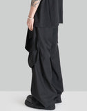 WIDE LEG BELTED DRAPE TROUSERS