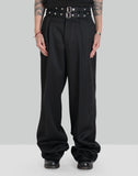 JOHN LAWRENCE SULLIVAN - WOOL GABARDINE DOUBLE BELT TROUSERS - 082plus