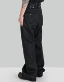 JOHN LAWRENCE SULLIVAN - WOOL GABARDINE DOUBLE BELT TROUSERS - 082plus