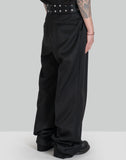 JOHN LAWRENCE SULLIVAN - WOOL GABARDINE DOUBLE BELT TROUSERS - 082plus