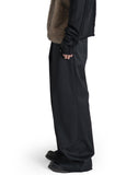 WOOL GABARDINE FOLDED WIDE TROUSERS