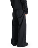 WOOL GABARDINE FOLDED WIDE TROUSERS
