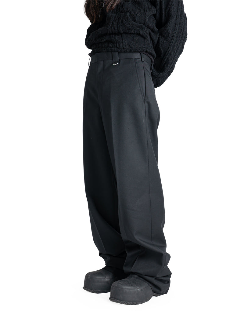 JOHN LAWRENCE SULLIVAN - WOOL GABARDINE WIDE TROUSERS - 082plus