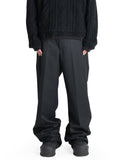 JOHN LAWRENCE SULLIVAN - WOOL GABARDINE WIDE TROUSERS - 082plus