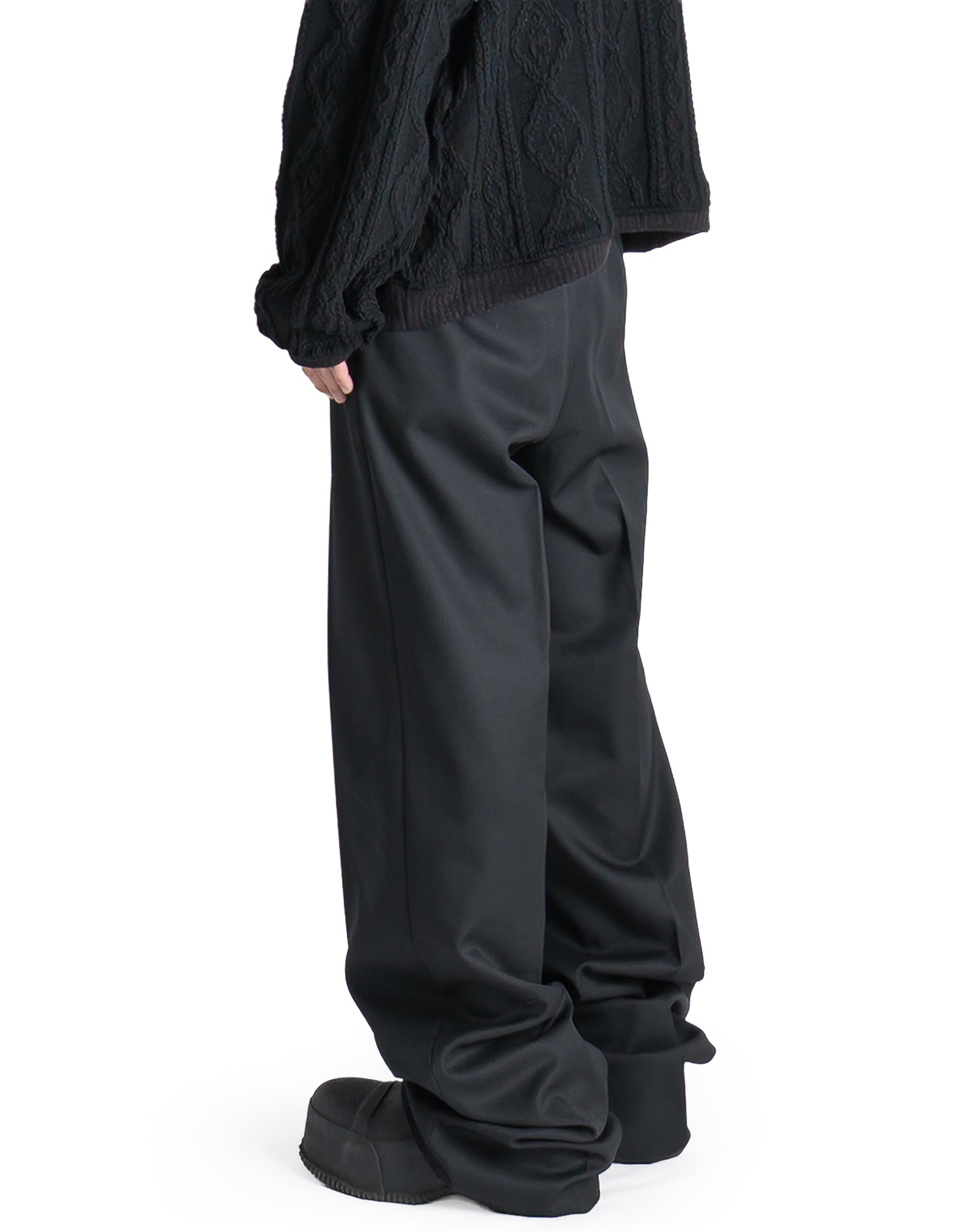 JOHN LAWRENCE SULLIVAN - WOOL GABARDINE WIDE TROUSERS - 082plus