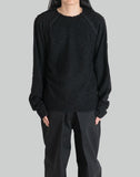 WOOL JACQUARD CUT-OUT CREW NECK TOP