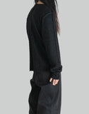 WOOL JACQUARD CUT-OUT CREW NECK TOP - 082plus