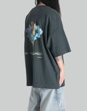 x KIM KEEVER PIGMENT DYED FLOWER GRAPHIC NEW OVER FIT T-SHIRTS