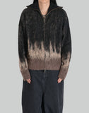 Zip Up Gradient Knit Cardigan