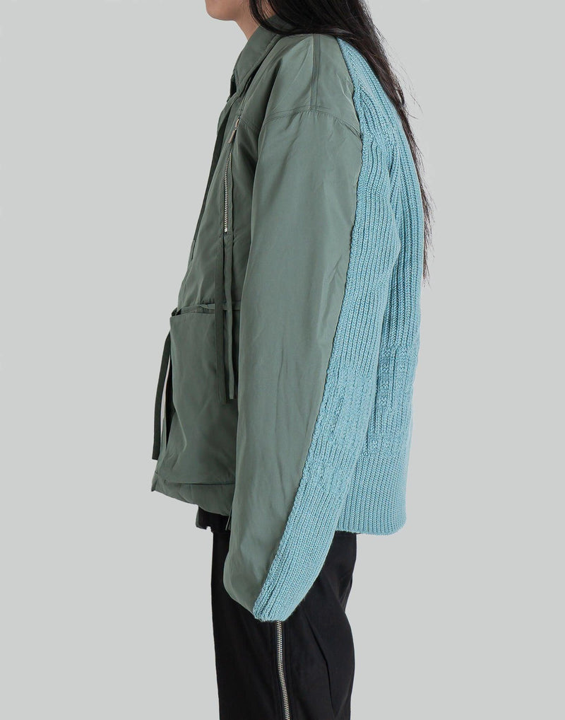 C2H4 - Contrast Knitted Flight Jacket - 082plus