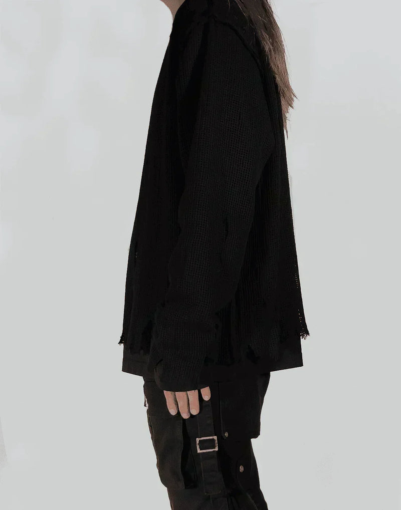 トップス C2H4 Distressed Knit Meshing Layered T C2H4 Distressed Knit Meshing Layered T