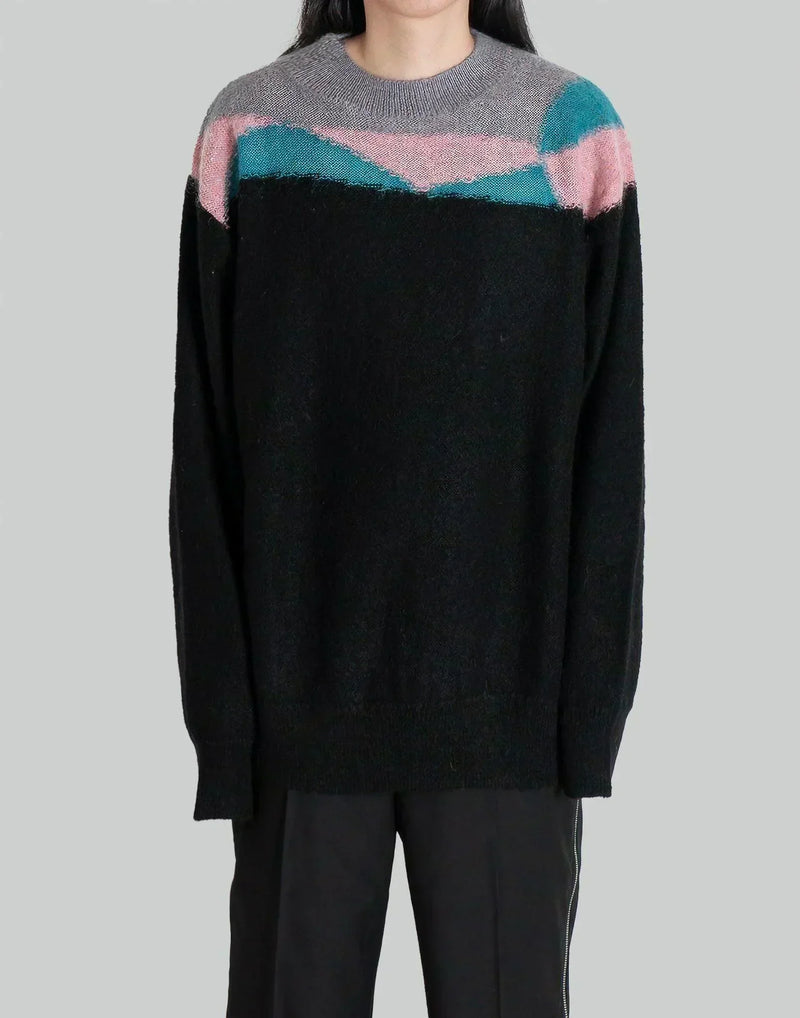 C2H4 - Ellipse Panelled Mohair Sweater - 082plus