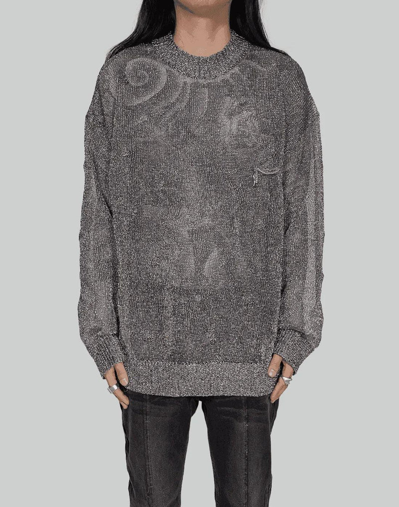 C2H4 - “Future Yacht Club” METALLIC FUSION KNIT SWEATER - 082plus