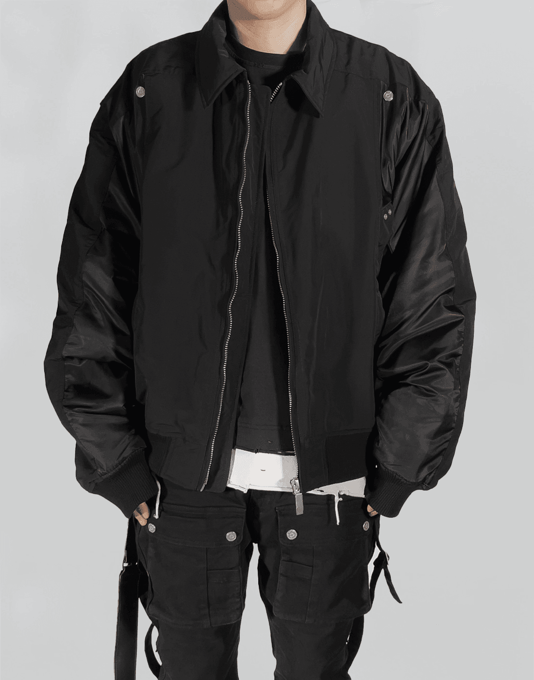 C2H4 QUILTED INTERVEIN LAYERED BOMBER JACKET 082plus