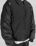 C2H4 QUILTED INTERVEIN LAYERED BOMBER JACKET - 082plus