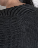 C2H4 Sunburnt Distressed V-Neck Knit Sweater - 082plus