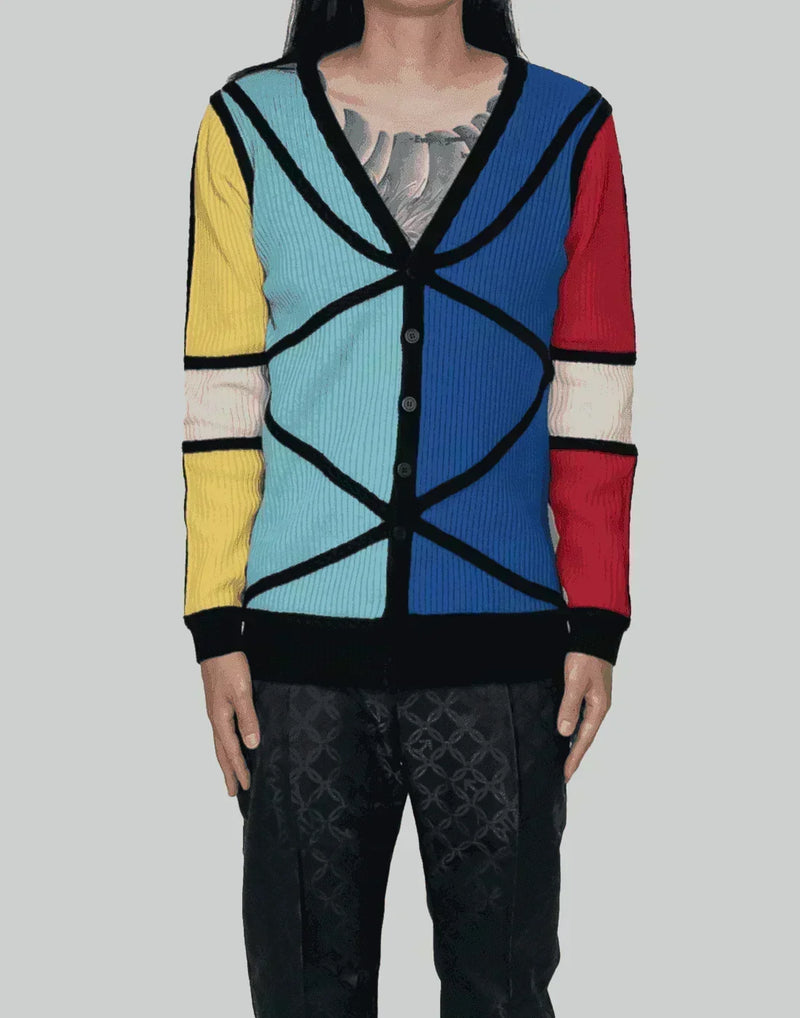 Charles Jeffrey LOVERBOY - COLOUR BLOCK CARDI - 082plus